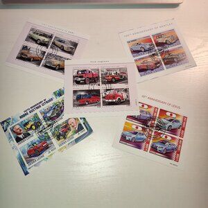 Cars Lexus Bentley Audi Academia Lot 5 Stamp Souvenir Sheets Collectible Africa